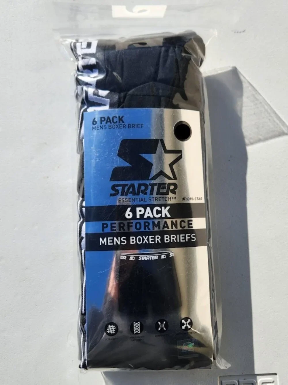 NEW Starter Men’s Active Performance Boxer Briefs Underwear 6 Pack Set of 6 S Si